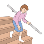 階段を下りるときや、歩き出しの痛み
