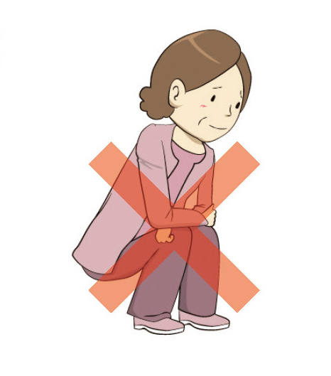 しゃがみ込むイラスト