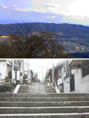 猿橋さんがお住まいの奈良県生駒市。山に囲まれた街は坂道も多い